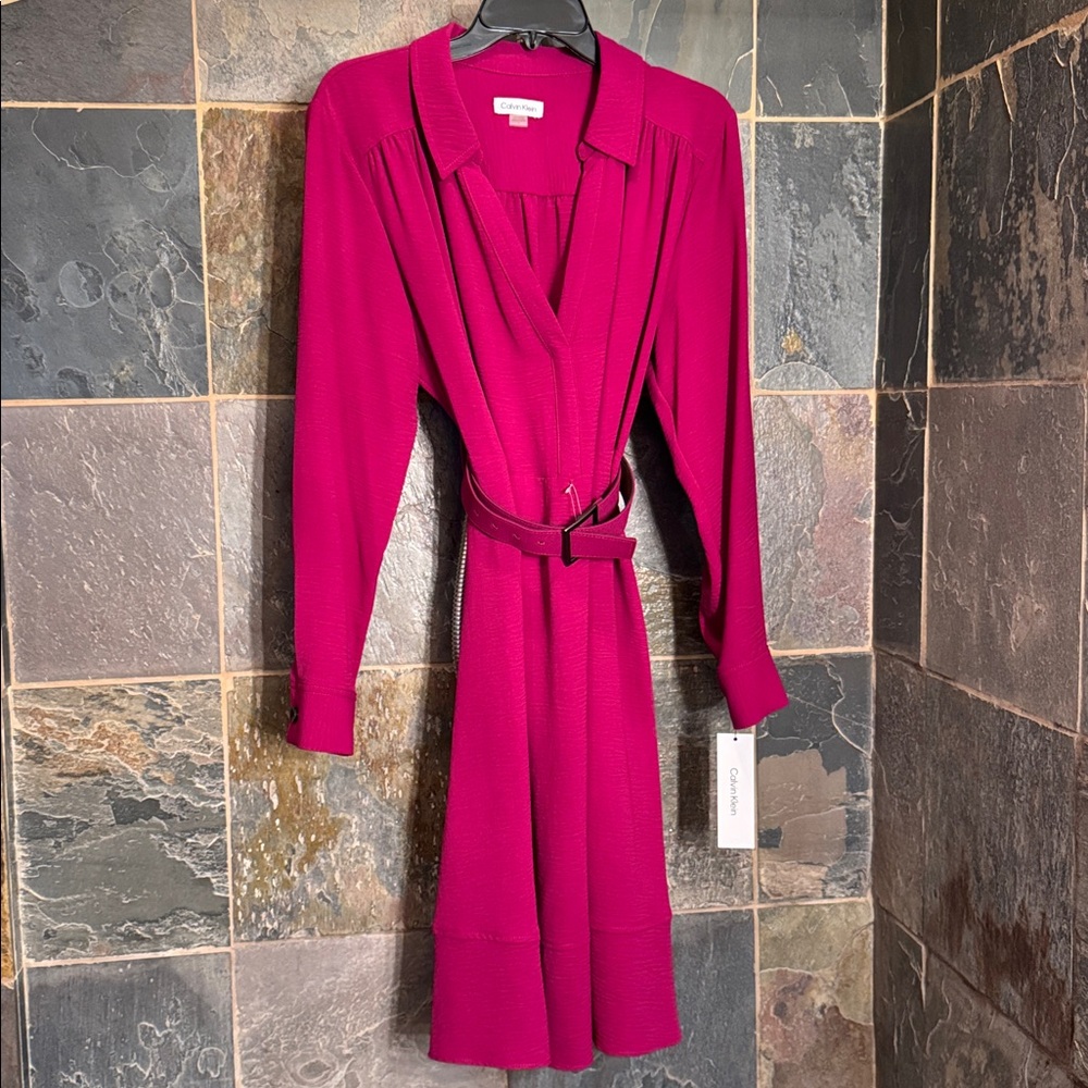 Calvin Klein Magenta Dress Sz 14 NWT